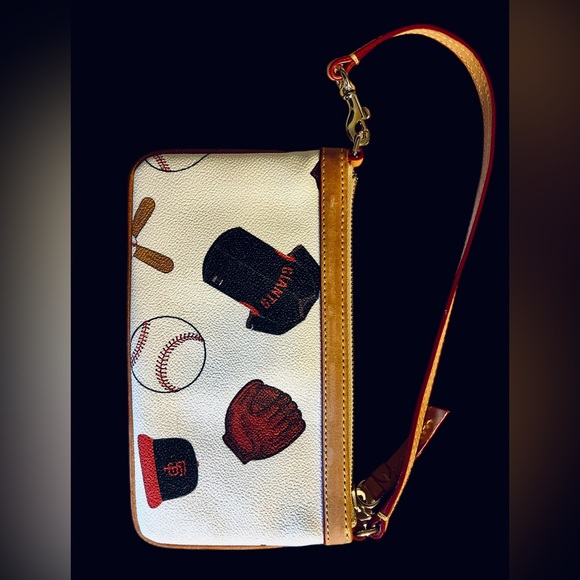 Dooney & Bourke MLB Giants Large Slim Wristlet & Continental Clutch Wallet - Picture 9 of 10